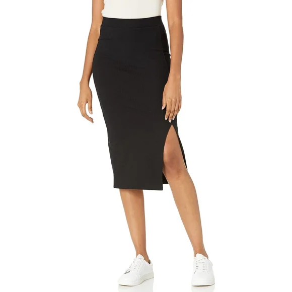 Veronique High-Waist Ribbed Academia Slit Office Siren Winter Skirt M - Picture 3 of 11